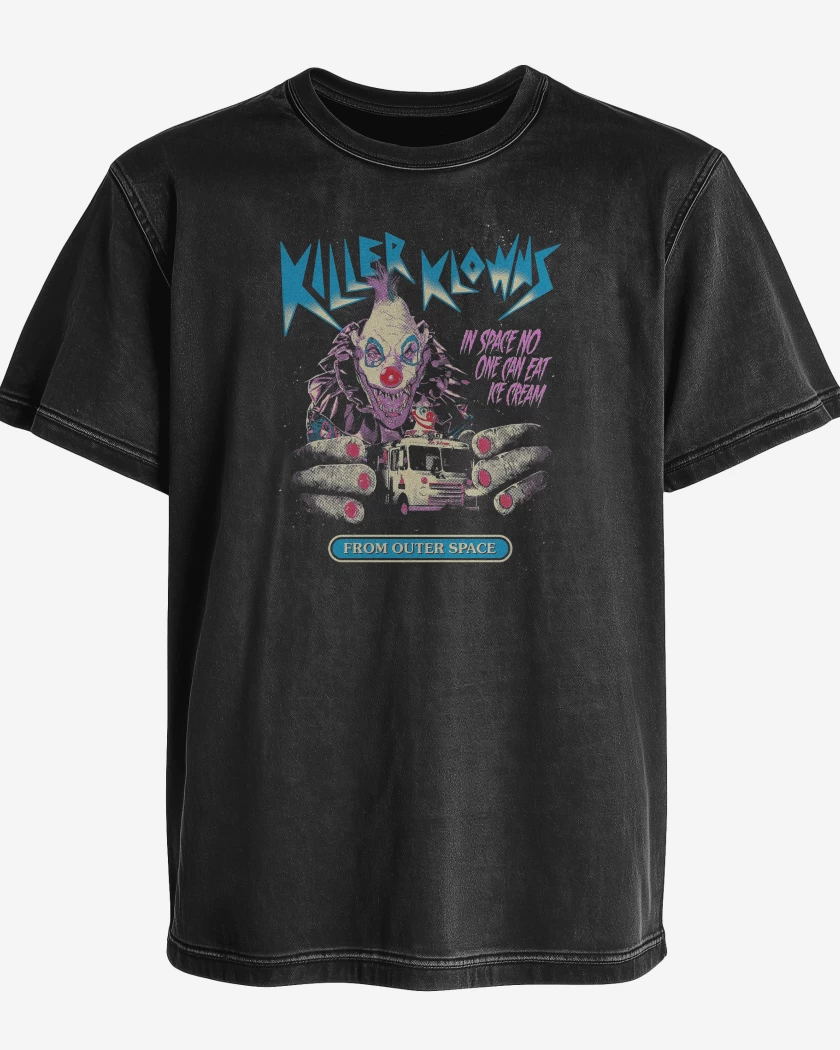 Polera desgastada Negro de Killer Klowns Klowzilla