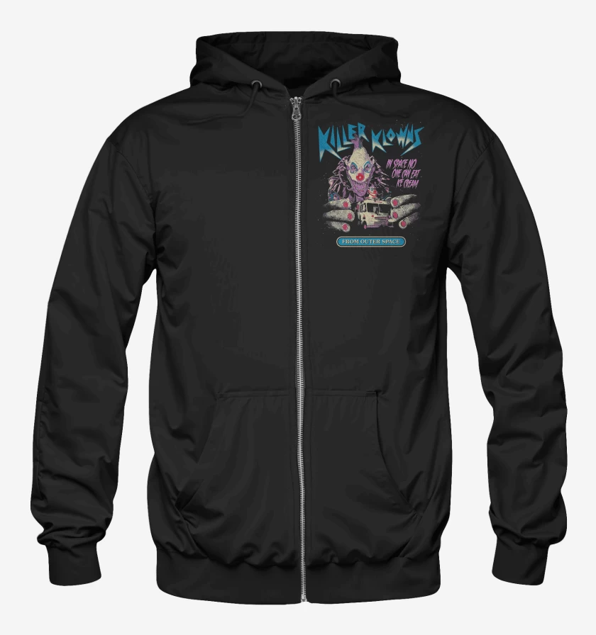 Poleron Canguro con cierre Negro de Killer Klowns Klowzilla