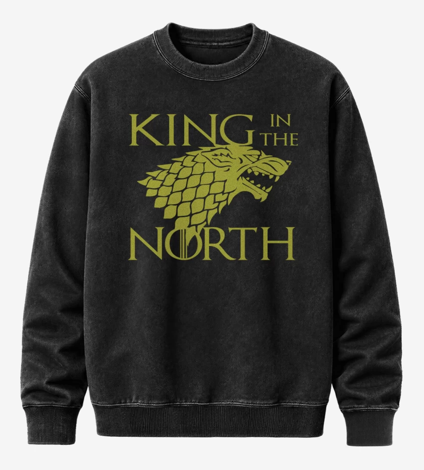Poleron Polo Acid Wash Negro de King In The North