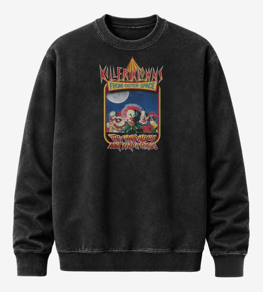 Poleron Polo Acid Wash Negro de Killer Klows From Outer Space