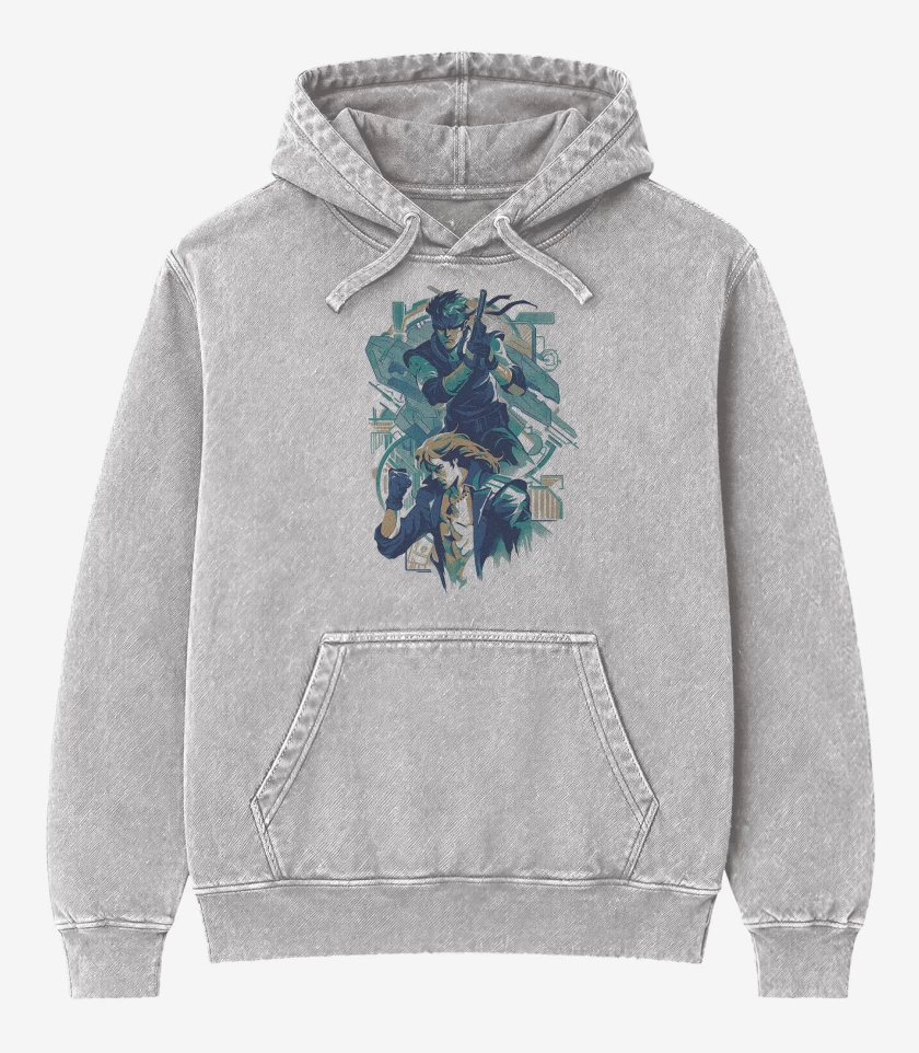 Poleron Canguro Acid Wash Gris Melange de Los Niños Terrible