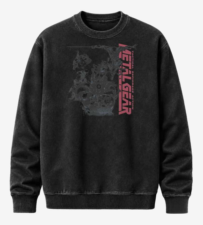 Poleron Polo Acid Wash Negro de Metal Gear Solid I