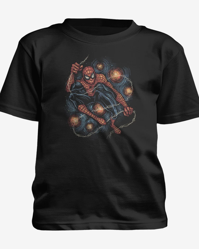Polera de niño Negro de Spiderman Night