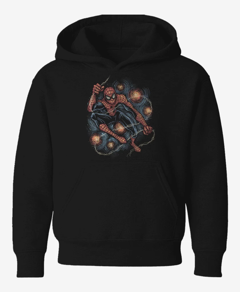 Poleron de niño Negro de Spiderman Night