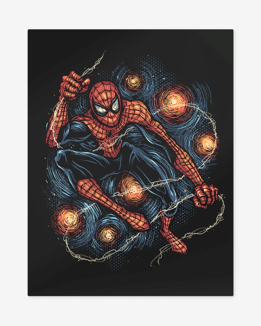 Print metalico Negro de Spiderman Night