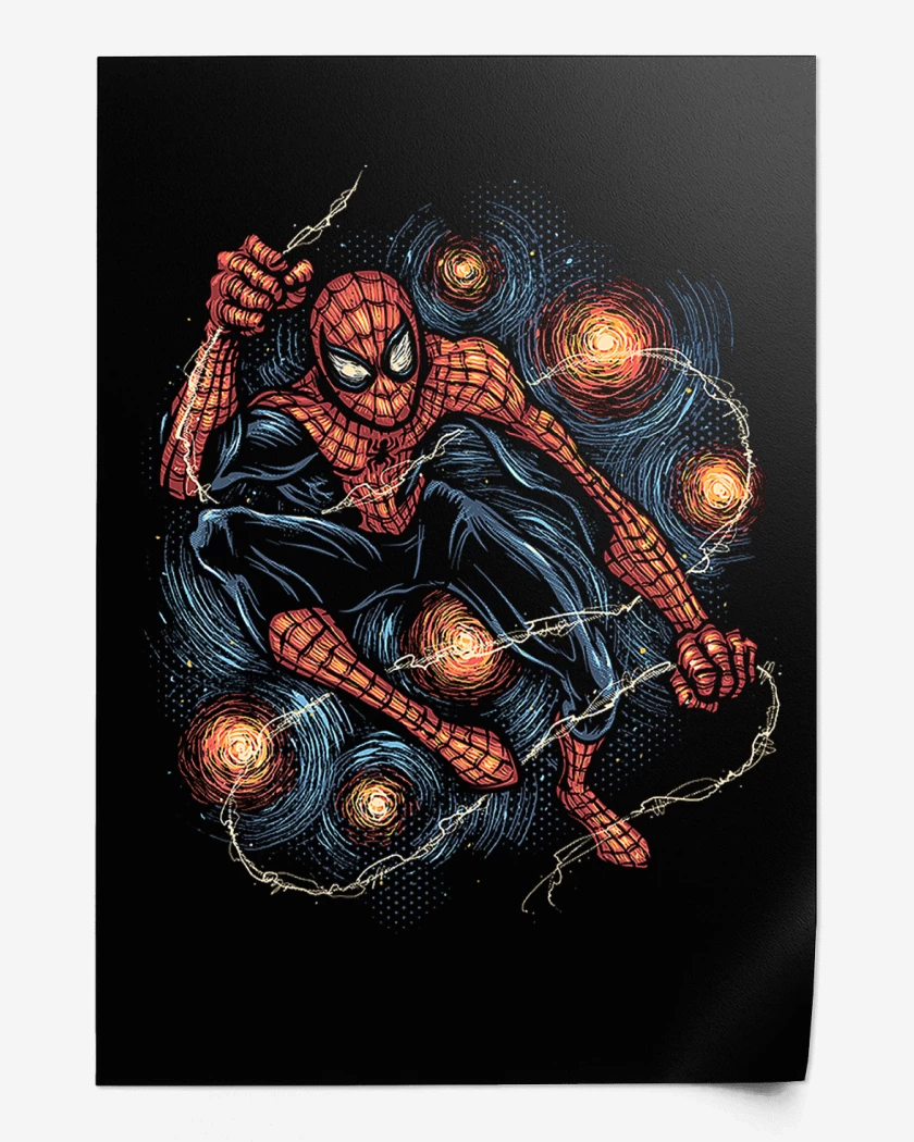 Print Negro de Spiderman Night