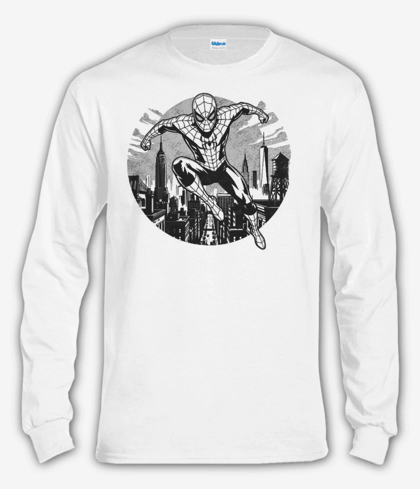 Polera manga larga Blanco de Spiderman Brand New