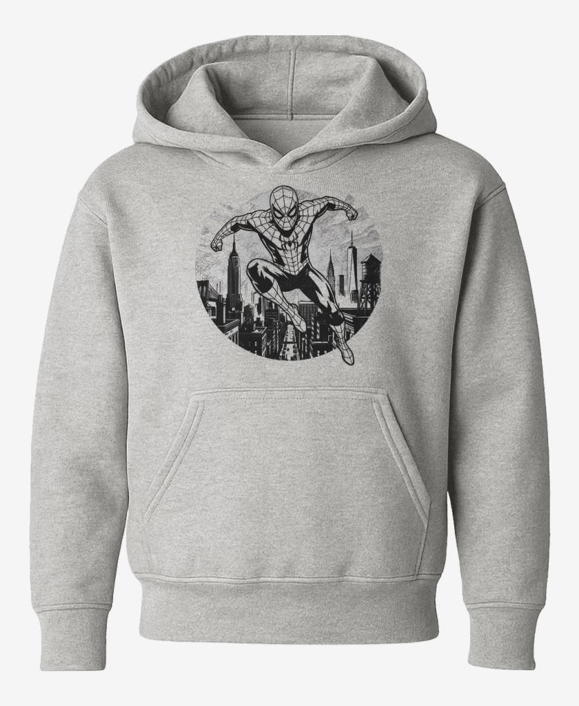Poleron de niño Gris Melange de Spiderman Brand New