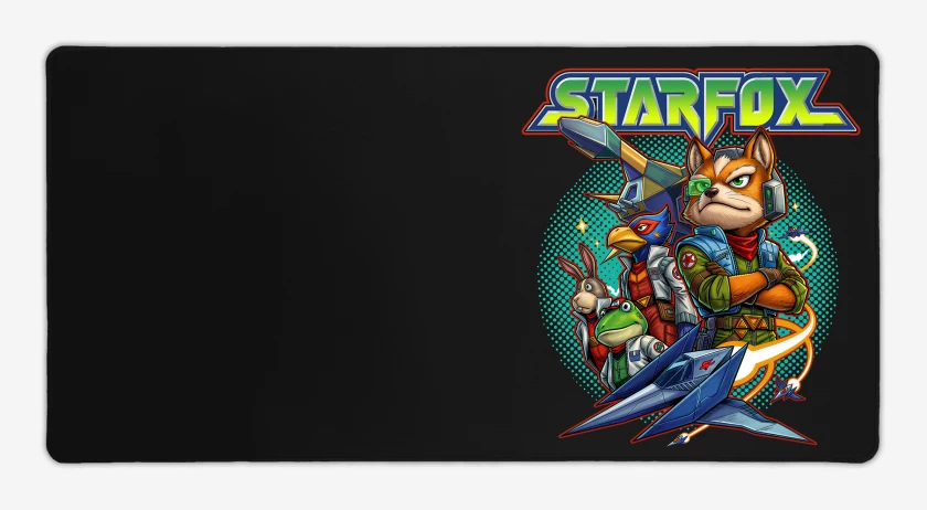 Mouse pad Gamer Negro de Equipo Star Fox