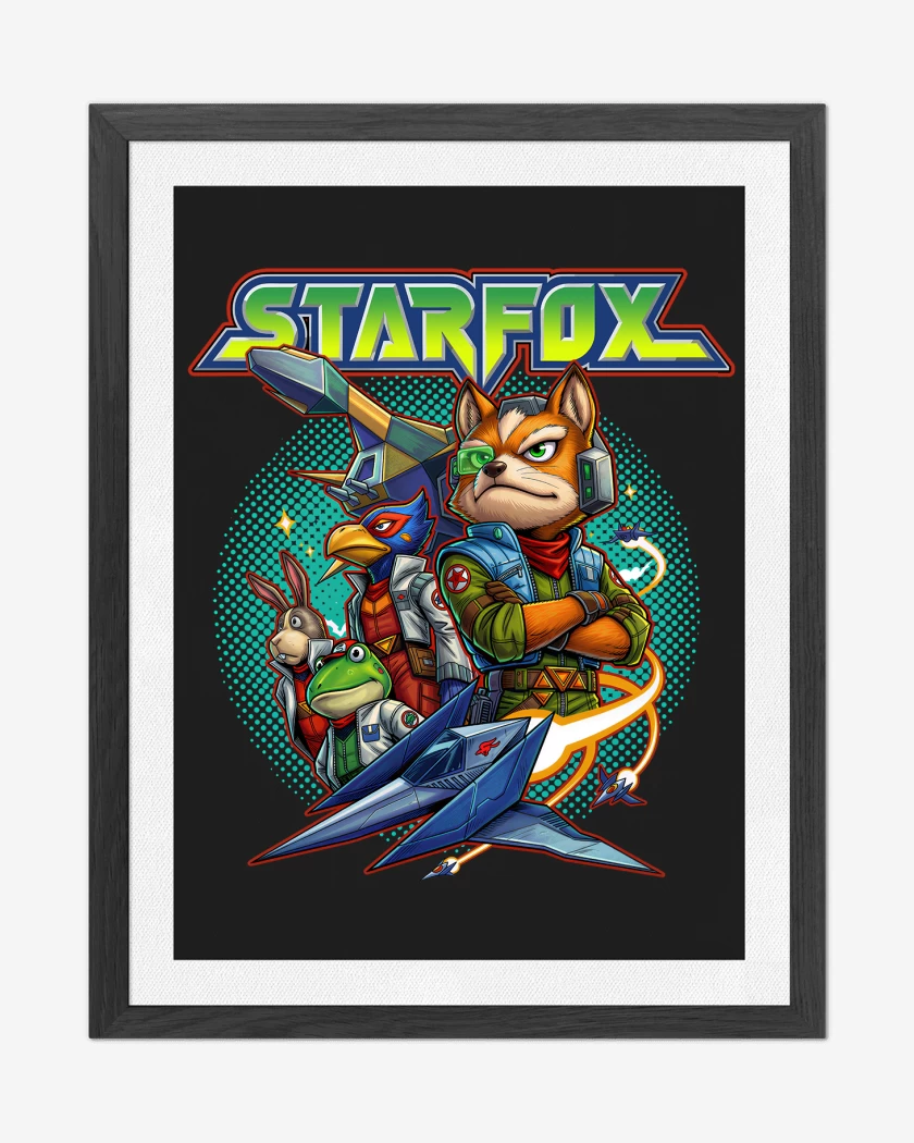 Cuadro decorativo Negro de Equipo Star Fox