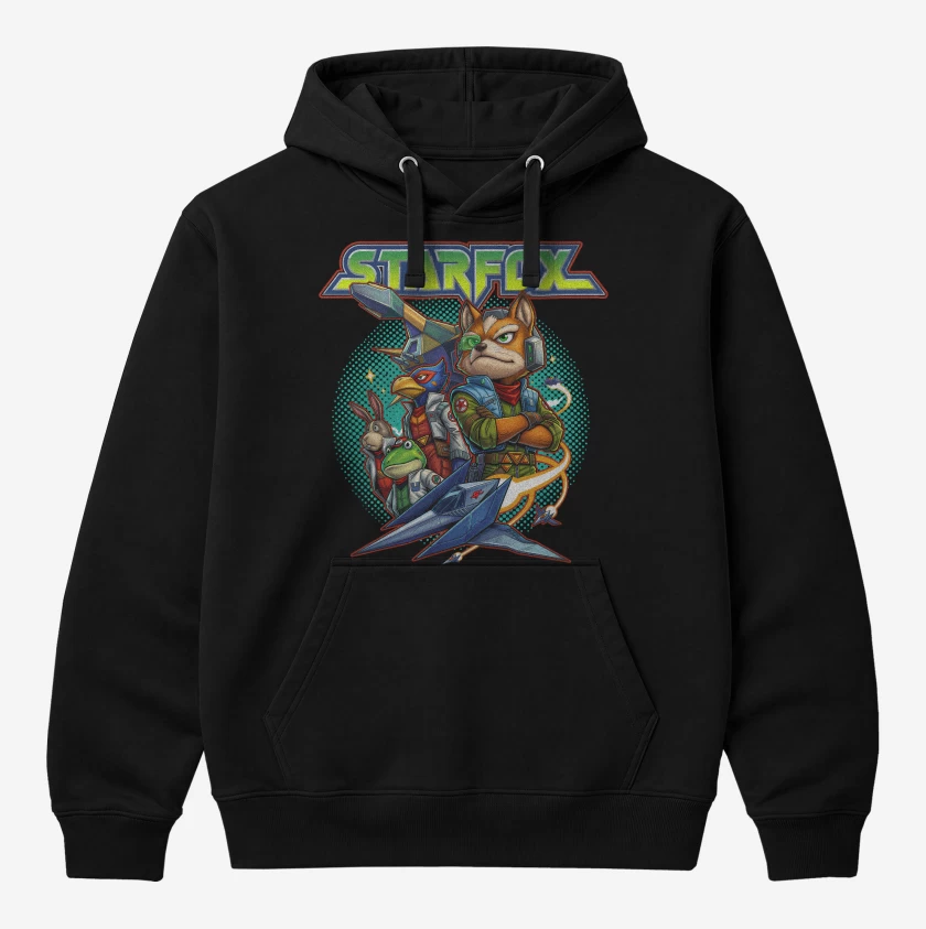 Polerón Canguro Negro de Equipo Star Fox