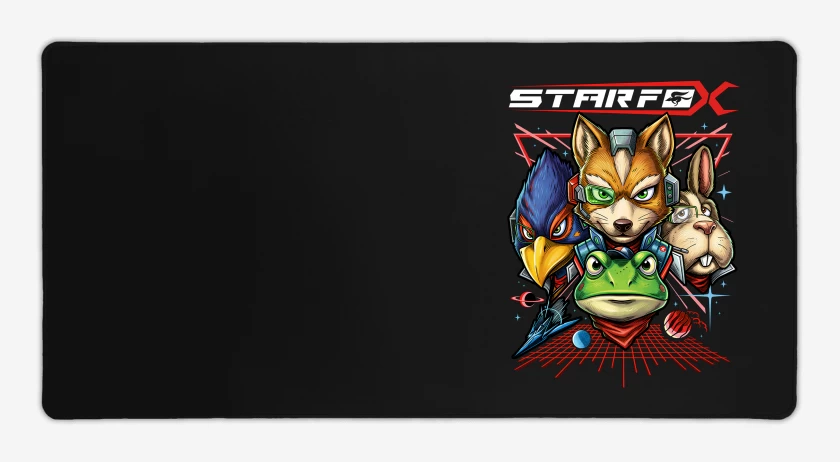 Mouse pad Gamer Negro de Star fox personajes