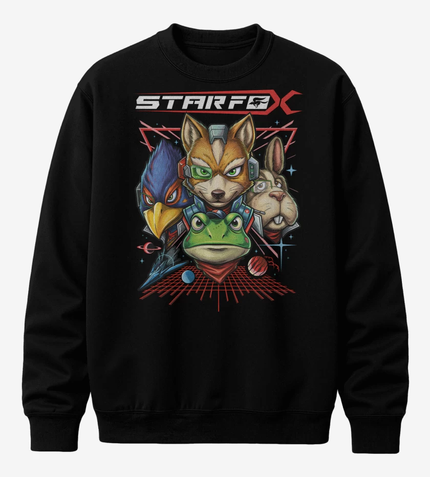 Poleron polo Negro de Star fox personajes