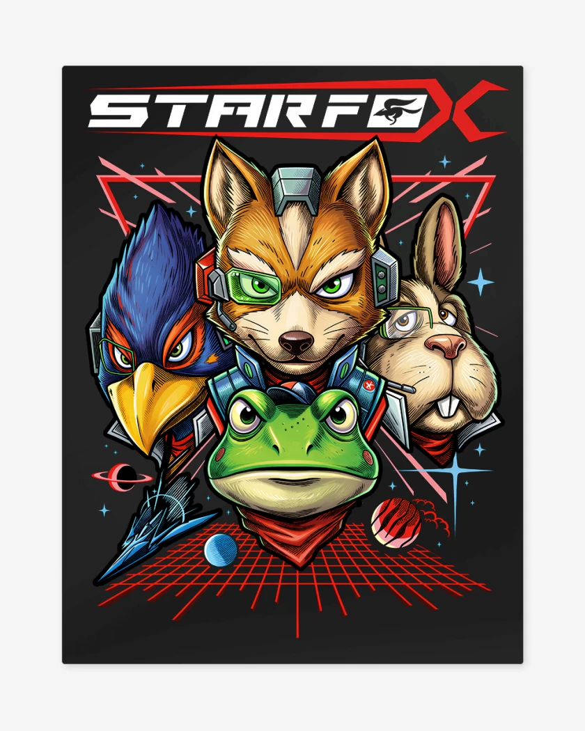 Print metalico Negro de Star fox personajes