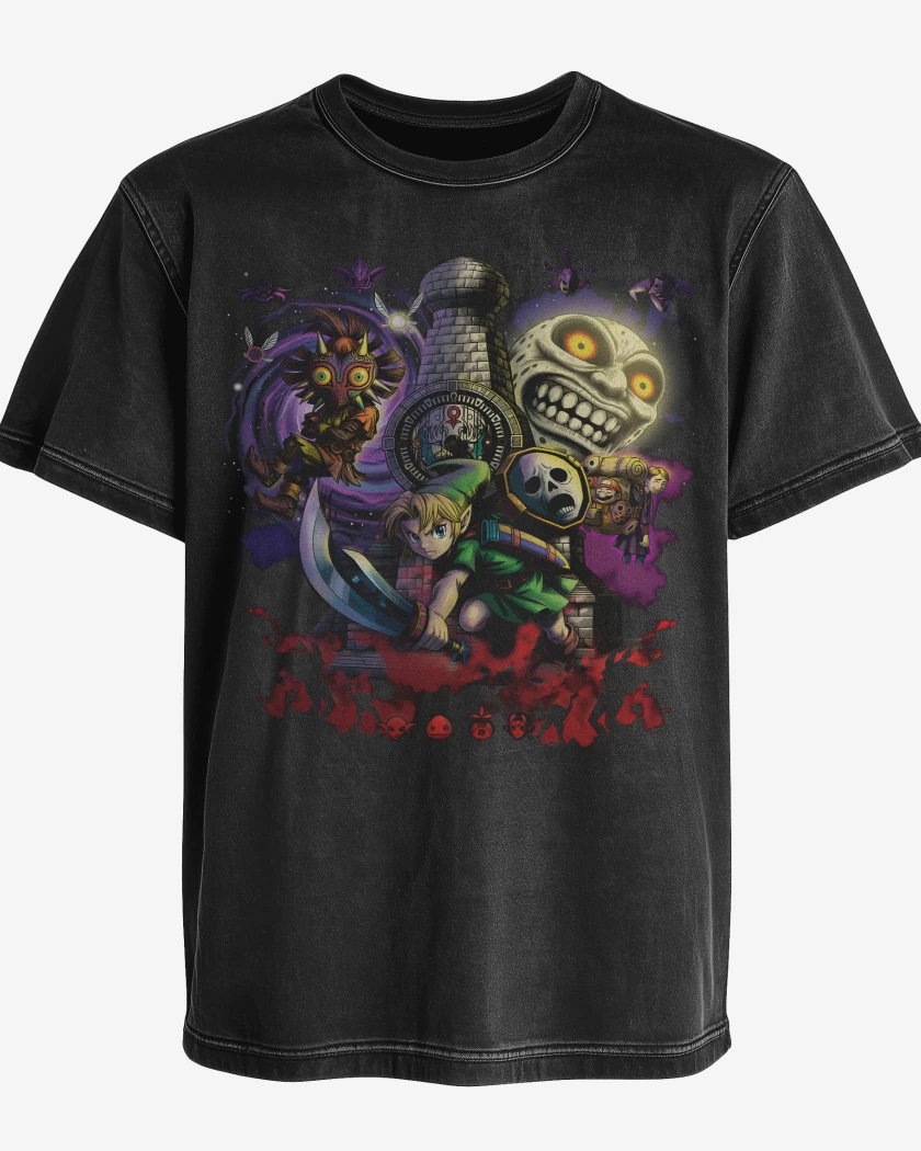 Polera desgastada Negro de Zeldito majoras mask