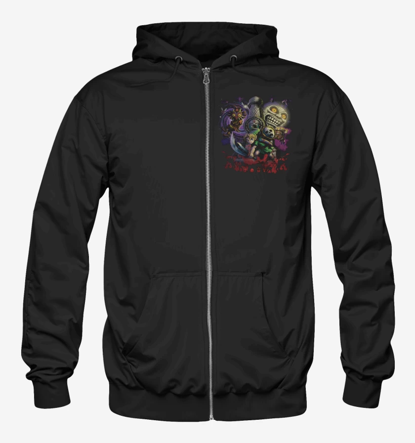 Poleron Canguro con cierre Negro de Zeldito majoras mask