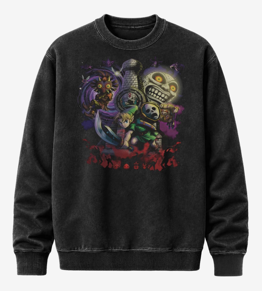 Poleron Polo Acid Wash Negro de Zeldito majoras mask
