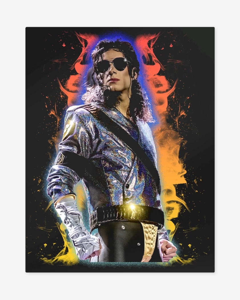 Print metalico Negro de Michael King of Pop