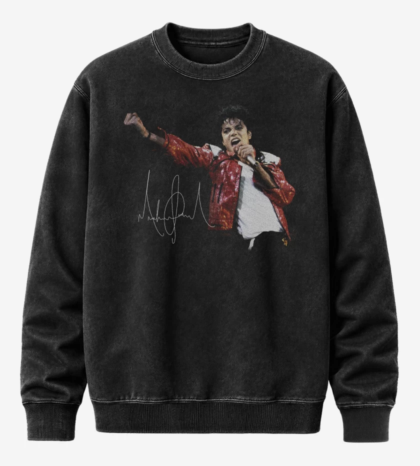 Poleron Polo Acid Wash Negro de Rey del pop