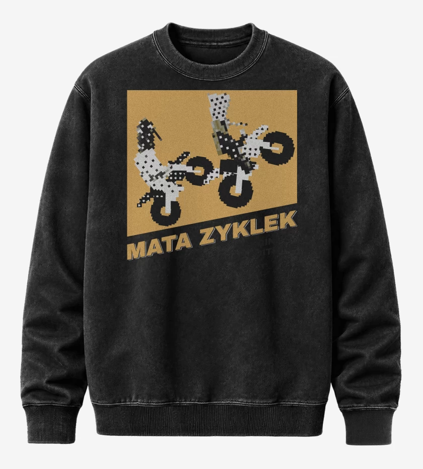 Poleron Polo Acid Wash Negro de Angine de Poitrine Mata Zyklek B