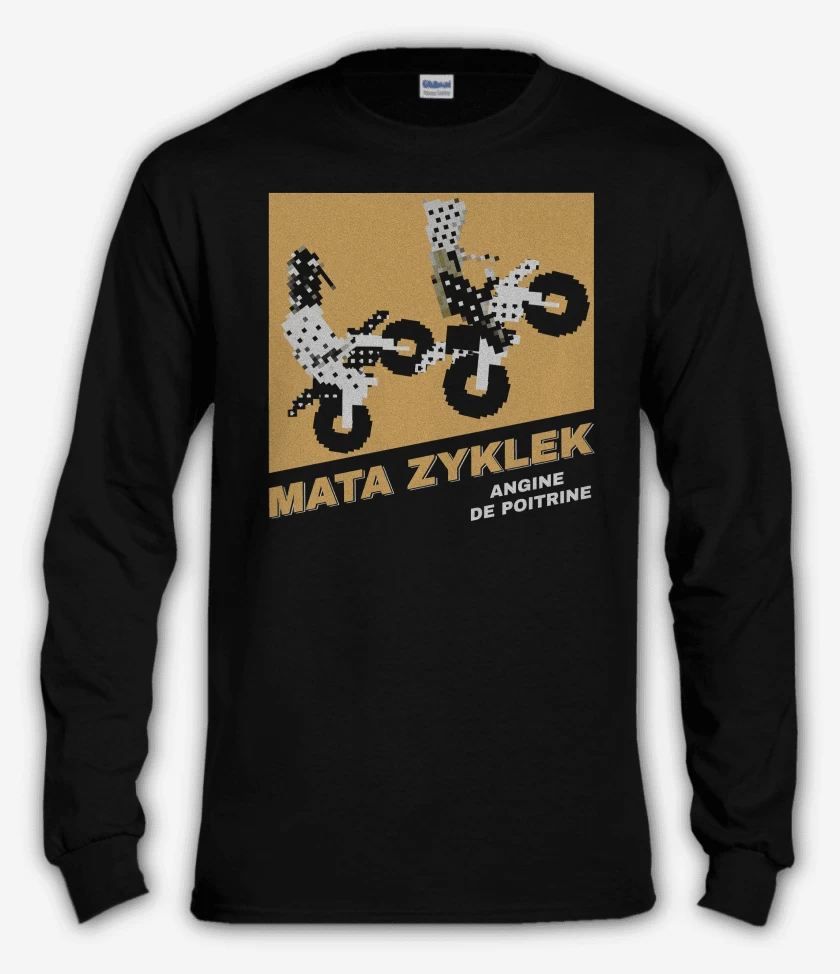 Polera manga larga Negro de Angine de Poitrine Mata 