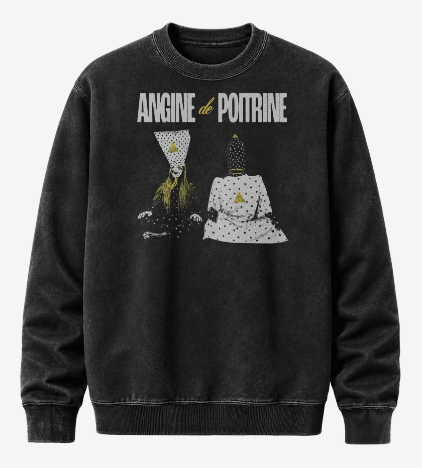 Poleron Polo Acid Wash Negro de Angine de Poitrine