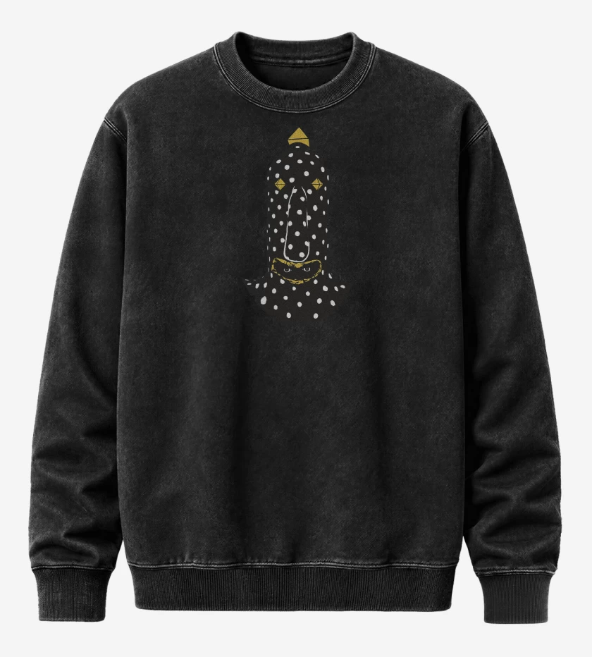 Poleron Polo Acid Wash Negro de Angine de Poitrine Klek de Poitrine 