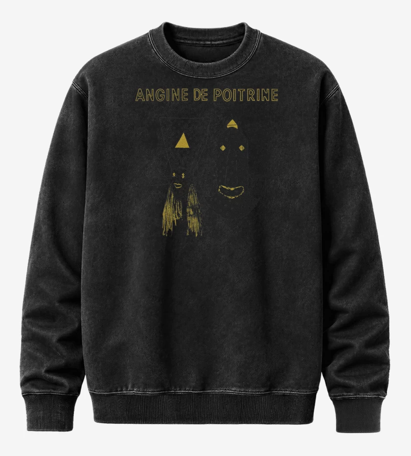 Poleron Polo Acid Wash Negro de Angine de Pitrine B