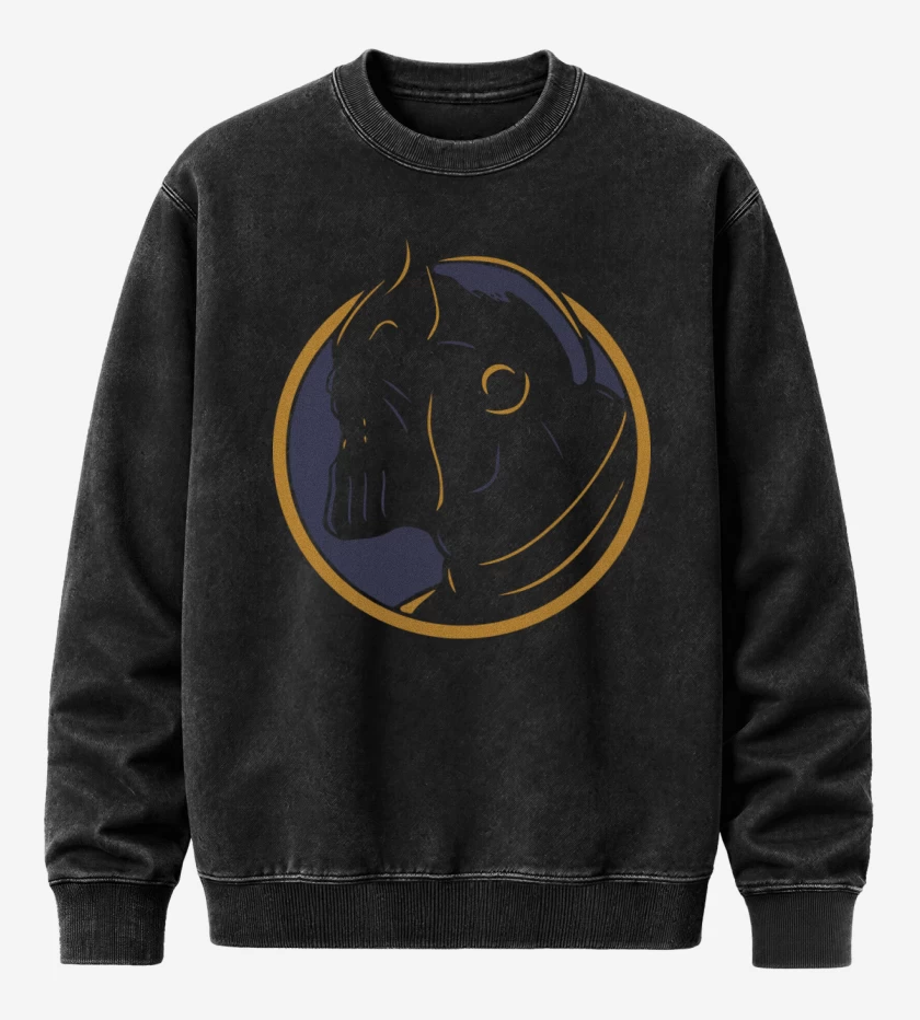 Poleron Polo Acid Wash Negro de Thanos