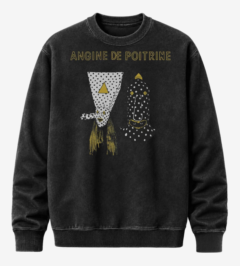 Poleron Polo Acid Wash Negro de Angine de Poitrine N