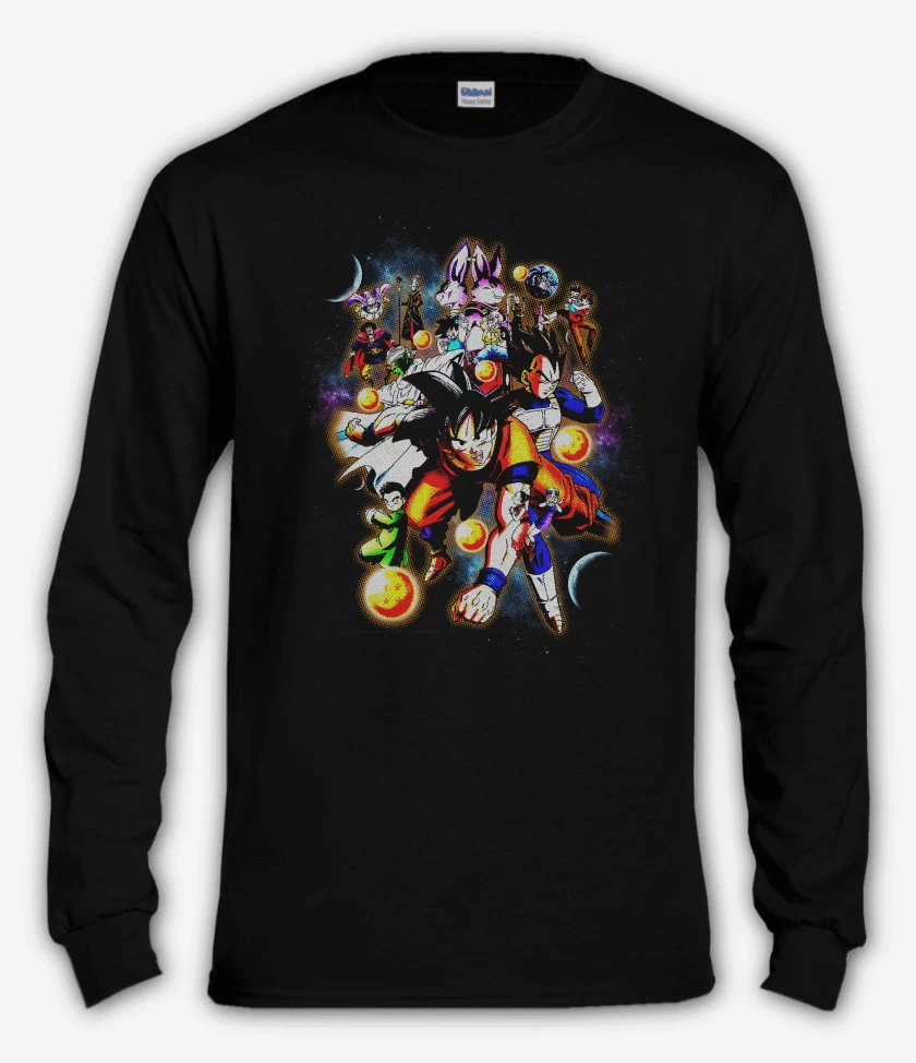 Polera manga larga Negro de Goku and friends