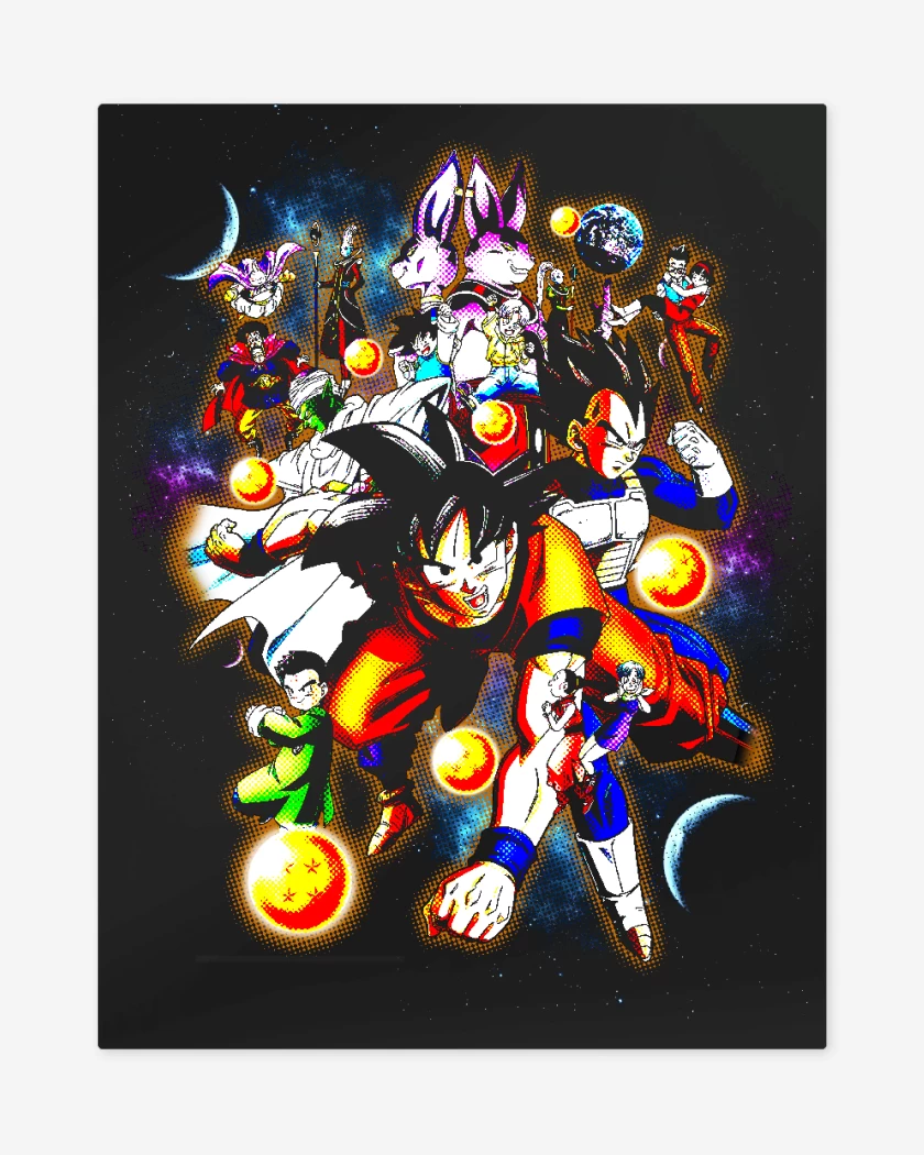 Print metalico Negro de Goku and friends