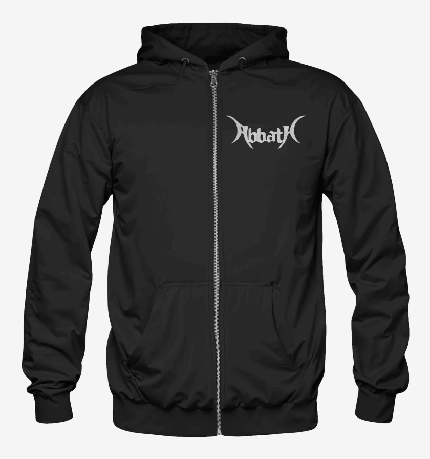 Poleron Canguro con cierre Negro de Abbath Logo