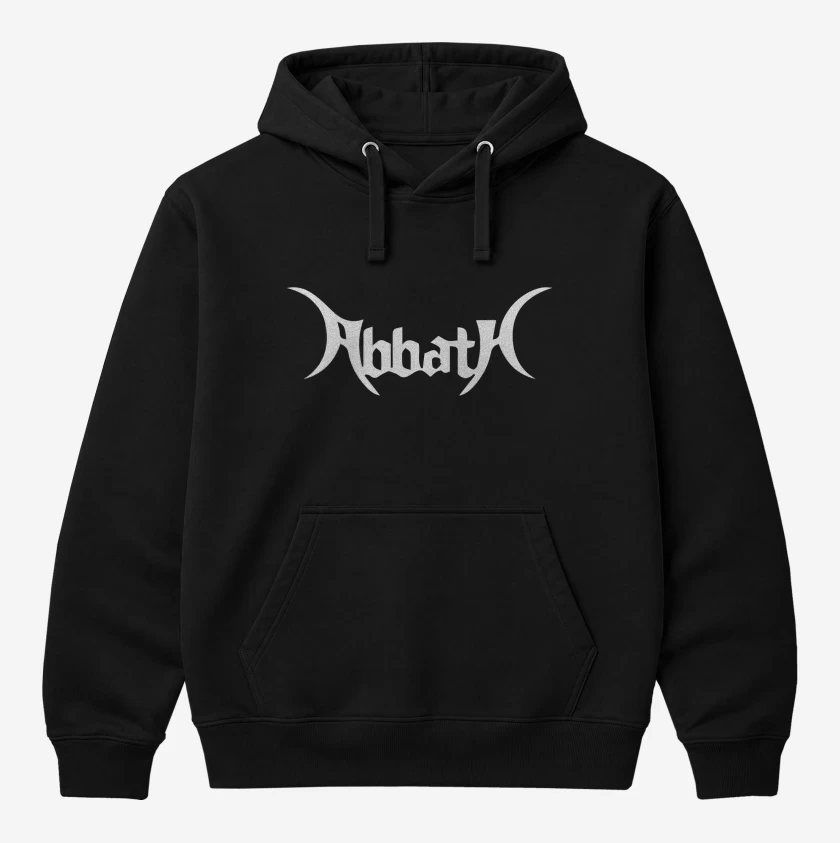 Polerón Canguro Negro de Abbath Logo