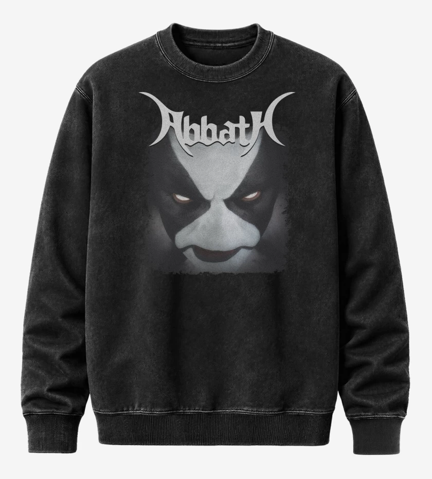 Poleron Polo Acid Wash Negro de Abbath Abbath