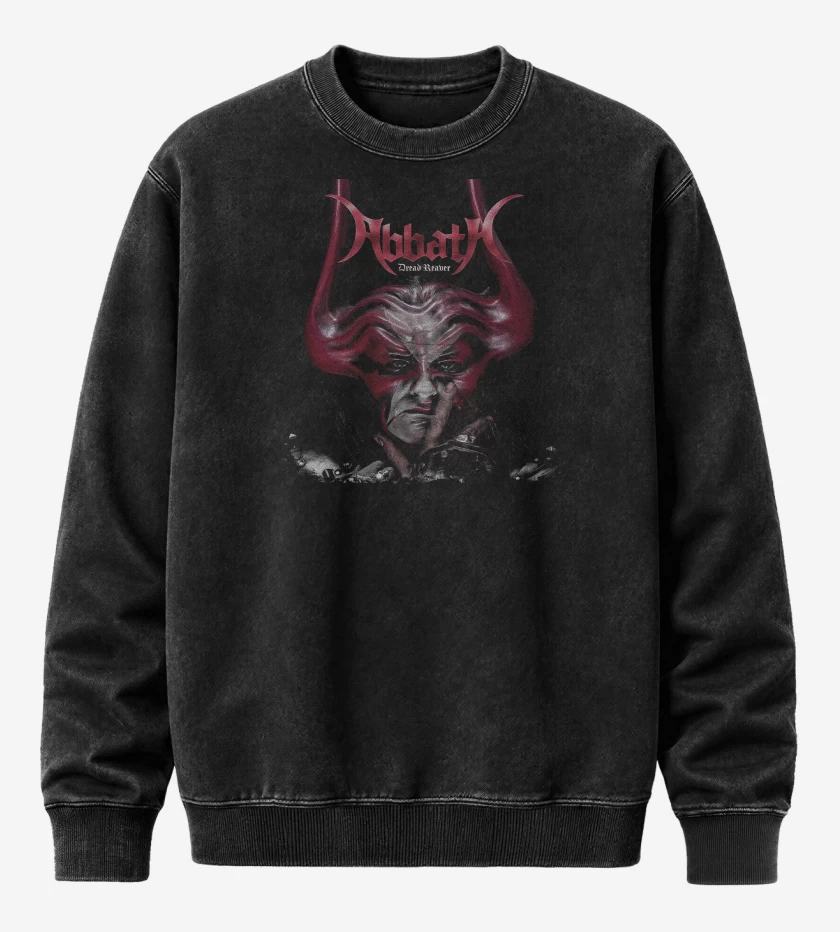 Poleron Polo Acid Wash Negro de Abbath Dread Reaver