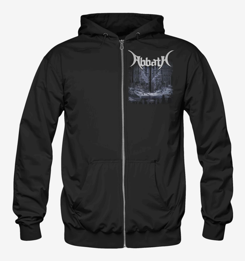 Poleron Canguro con cierre Negro de Abbath Count the Dead