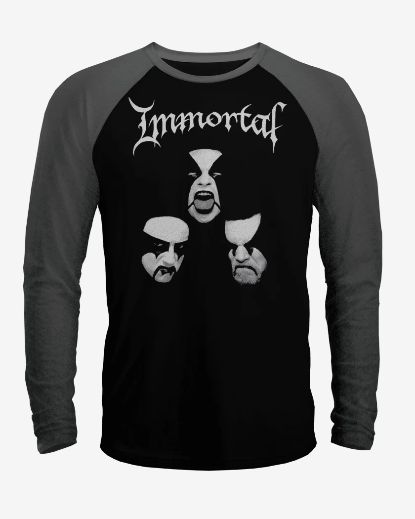 Polera Raglan Negro / Negro Heather de Immortal Caras