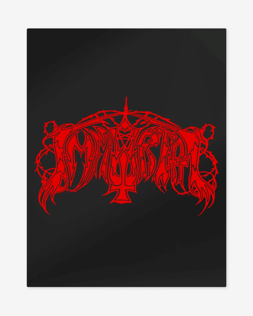 Print metalico Negro de Immortal Logo Rojo