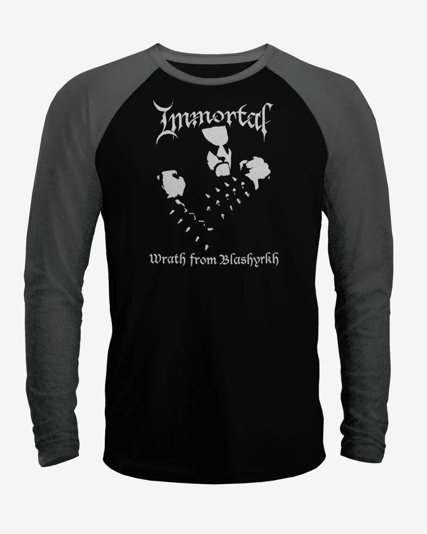 Polera Raglan Negro / Negro Heather de Immorta Wrath From Blashyrkh