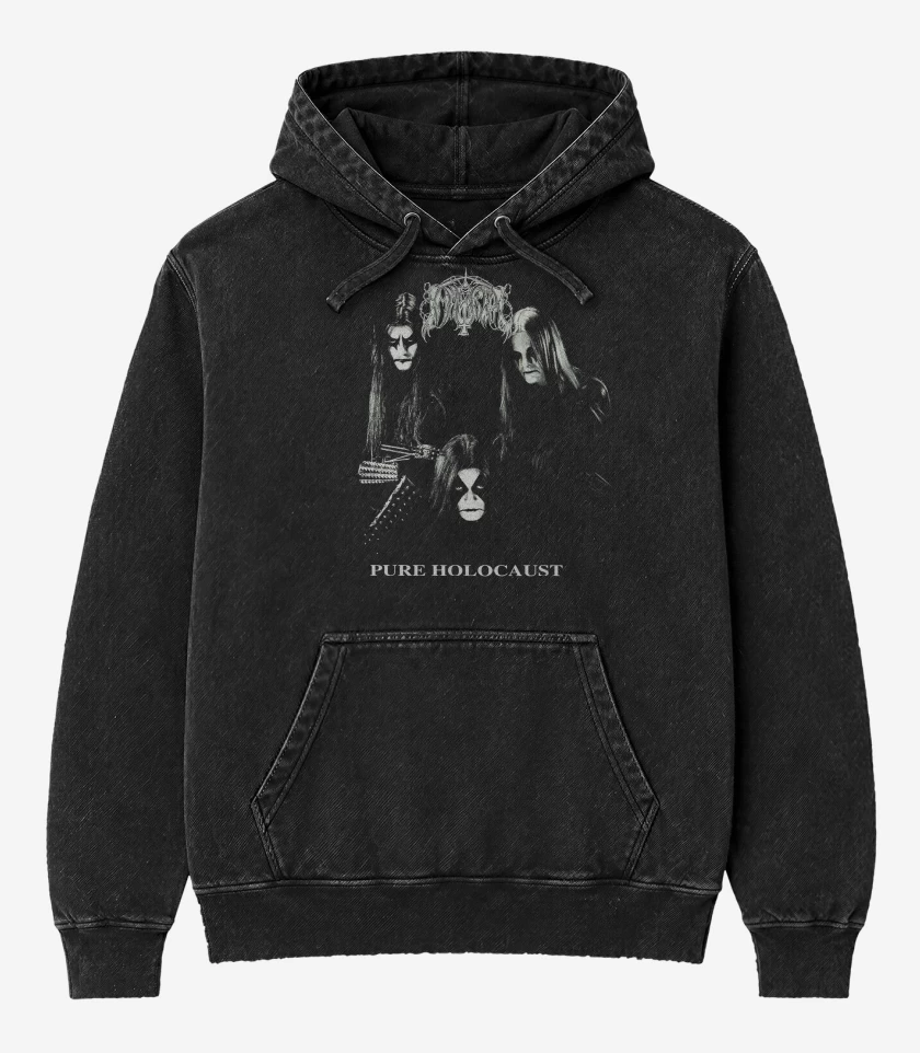 Poleron Canguro Acid Wash Negro de Immortal Pure