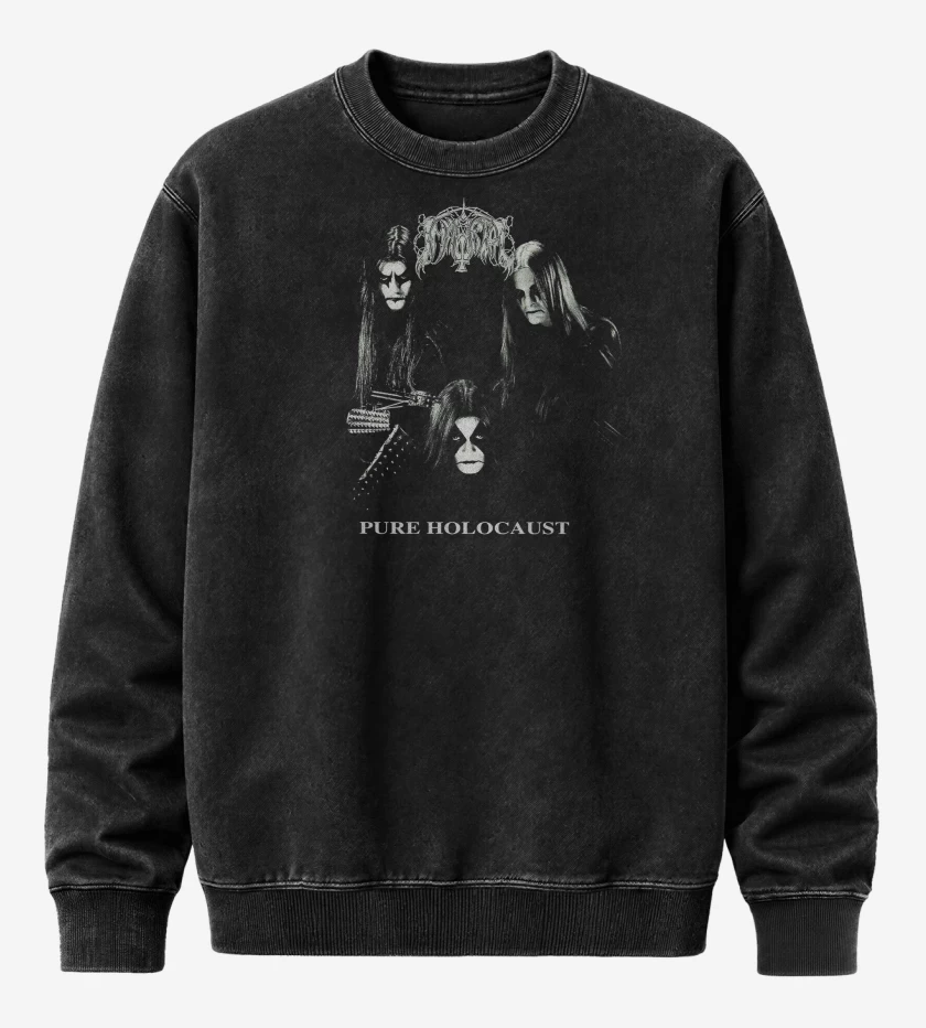 Poleron Polo Acid Wash Negro de Immortal Pure