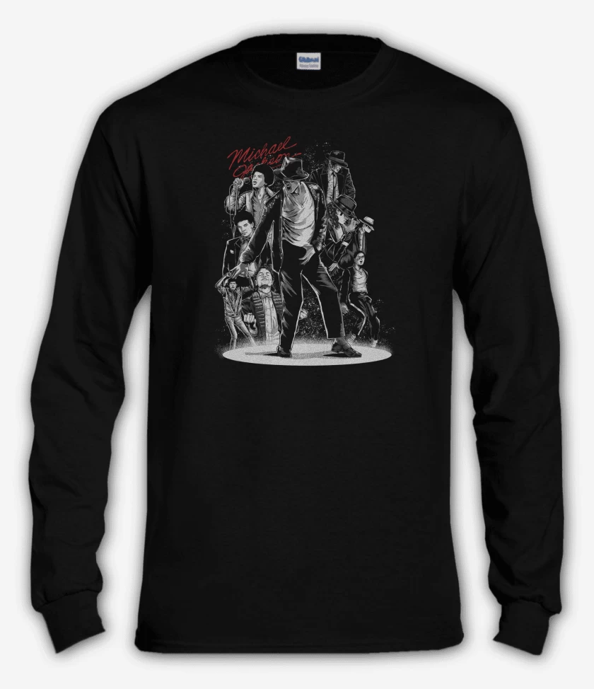 Polera manga larga Negro de Michael Jackson Hehe