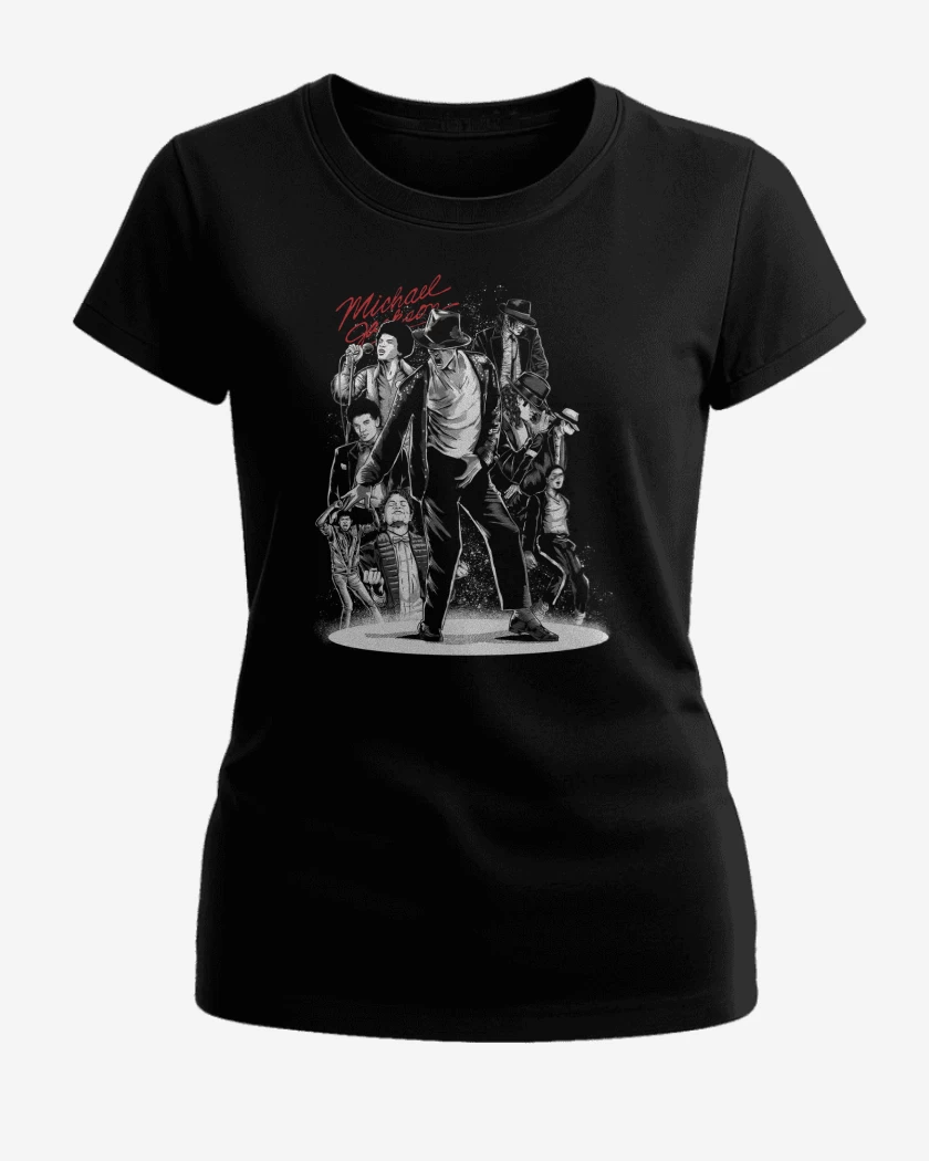 Polera de Mujer Negro de Michael Jackson Hehe