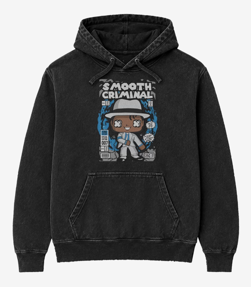 Poleron Canguro Acid Wash Negro de Michael Jackson Funko