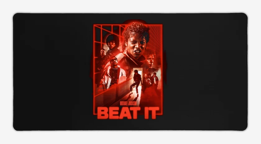 Mouse pad Gamer Negro de Michael Jackson Beat It