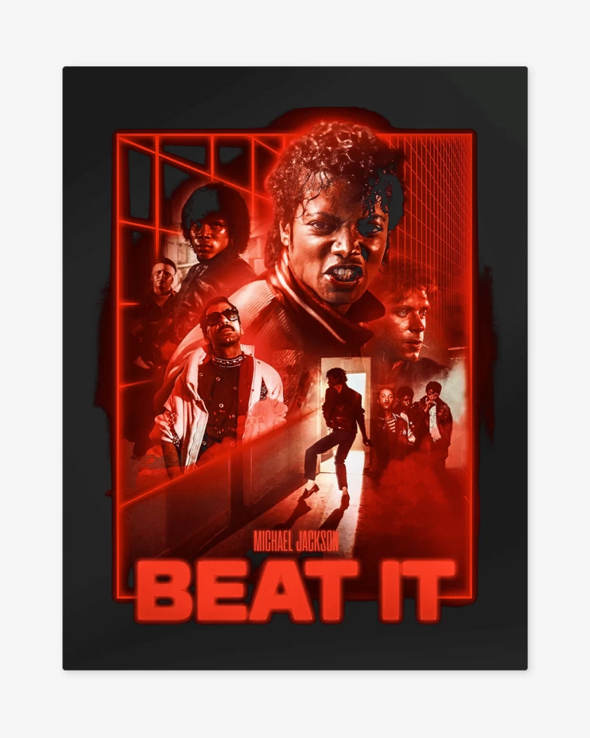 Print metalico Negro de Michael Jackson Beat It