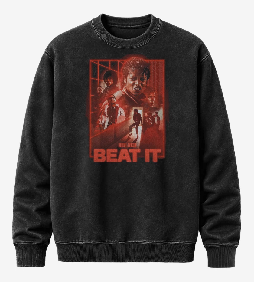 Poleron Polo Acid Wash Negro de Michael Jackson Beat It