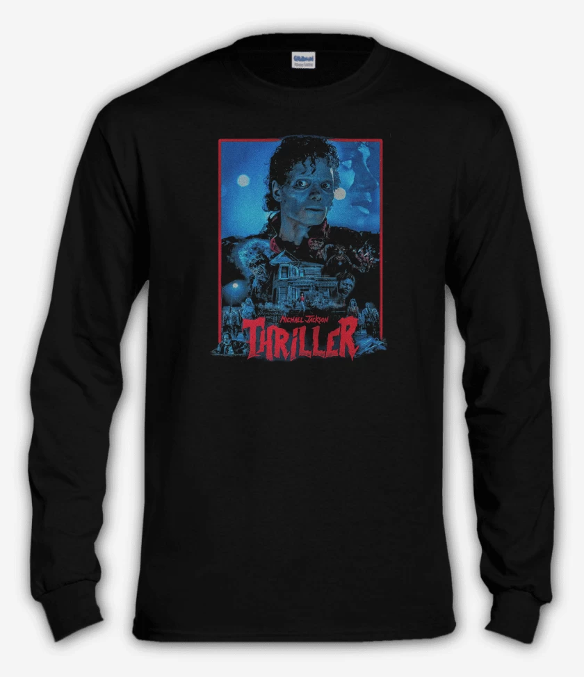 Polera manga larga Negro de Michael Jackson Thriller