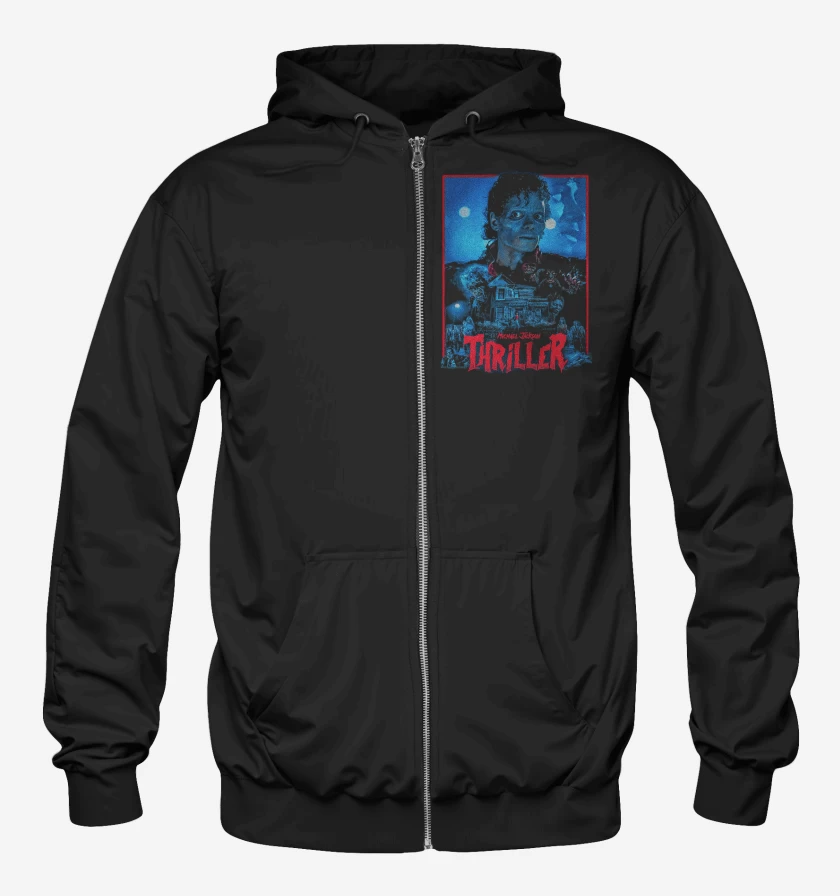 Poleron Canguro con cierre Negro de Michael Jackson Thriller
